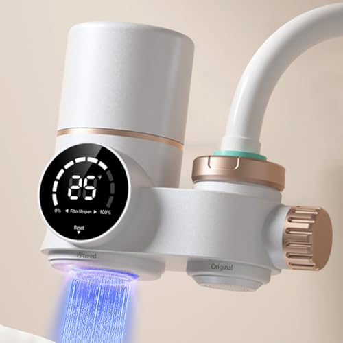 Faucet Water Purifier, Suitable for Sink faucets, Kitchens, bathrooms, Powerful Filtration, LED Display, Reduce Lead, Chlorine, Heavy Metal
