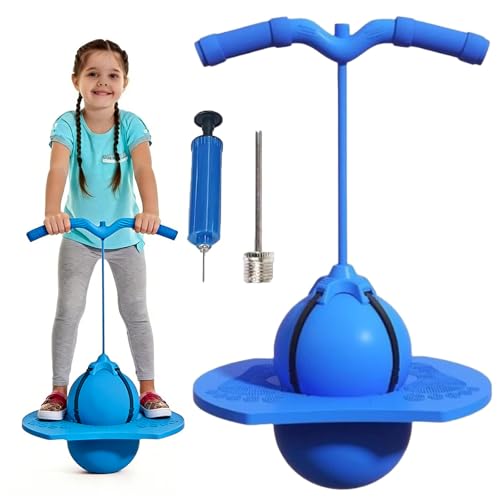 Childrens Balance Jumping Ball Balance Jumping Ball for Kids Pogo Balls Bouncing Balls with Handle Moon BounceBall Up To 600 Lb Fun Challenge Bounce Toys for Balances Training Coordination Blue