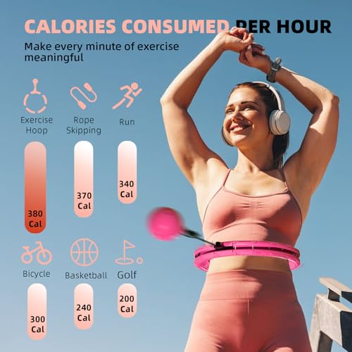 image for ZIBTREK Weighted Hula Infinity Fitness Hoop for Adult Weight Loss, 2 i