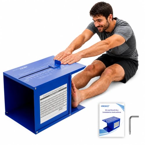 Hrokz Sit and Reach Test Box with Installation Guide & Tool, Blue