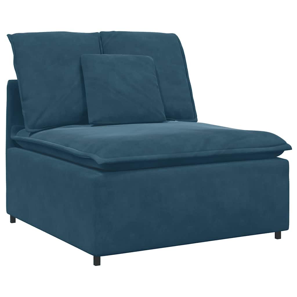 Modułowa sofa z poduszką, niebieska, 3-częściowa sofa narożna, zestaw wypoczynkowy z tapicerowanym narożnikiem, elastyczna rozbudowa, do salonu, lounge, kina domowego, element siedziska