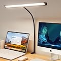 Desk Lamp for Home Office, Ra95 Eye-Caring Desk Lights with 360° Gooseneck, LED Desk Lamps with Clamp,Dimmable 10 Brightness & 5 Colors, Architect Desk Lamp for Working Reading Crafting (Black)
