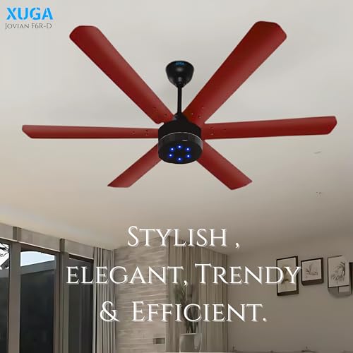 Image of XUGA Jovian F6R-D Premium Smart 1200mm, BEE 5-star BLDC fan,6 Blade,Remote Ceiling fan for Home, 100% Copper Motor,Energy Saving, High Air Delivery,LED(5 Year Warranty)