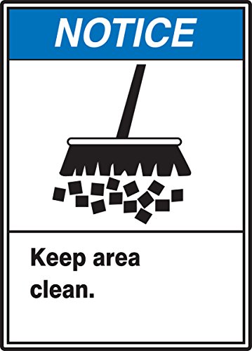 Autocollant Notice Keep Area Clean en vinyle 5x3.5 pouces lot de 5