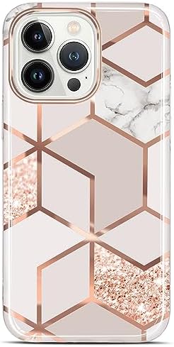 JIAXIUFEN Coque Compatible Avec IPhone X IPhone Xs - Marbre Or Rose Brillant - Fine - Résistante Aux Chocs - Flexible - TPU Souple - Coque De Téléphone En Caoutchouc Et Silicone