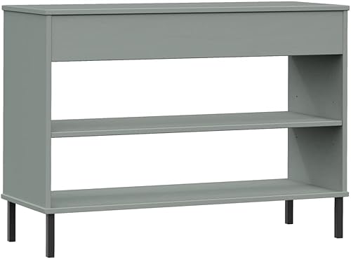 Miniatura 7 de Armario de consola con patas de metal, mesa de consola de madera, estantería pequeña, mesa de balcón, mesa de pasillo adecuada para bar, comedor,