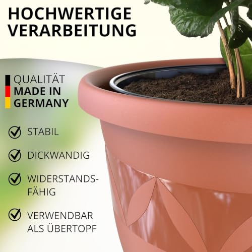 Plastard Übertopf Ø 47 cm Terrakotta Pflanztopf, 38 Liter, Garten & Balkon – Ansicht 2