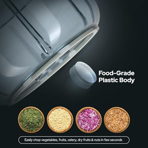 Image of Youone Push Chopper 1000ml Manual Food Chopper with 5 Stainless Steel Blades - Hand Pull Vegetable Chopper for Onion, Garlic, Nuts, Salad, Fruits