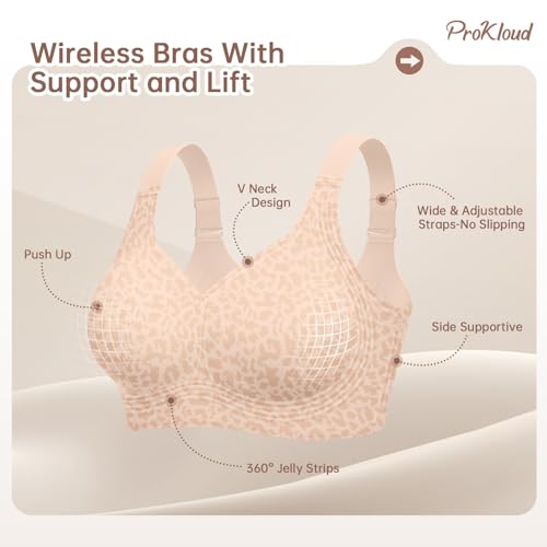 Image of ProKloud Jelly Bras for Women No Underwire Wireless Bra with Support and Lift Full Coverage Plus Size Comfy Seamless Bra