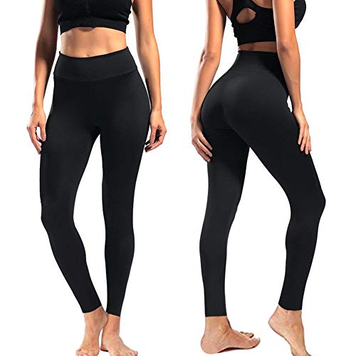 High Waisted Leggings for Women - Soft Athletic Tummy Control Pants for Running Cycling Yoga Workout - Reg & Plus Size
