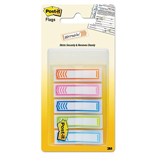 Post-it Message Flags, Sign Here, 100 Flags/Dispenser, 1 Dispenser/Pack, .47 in Wide, Assorted Colors (684-SH-NOTE)