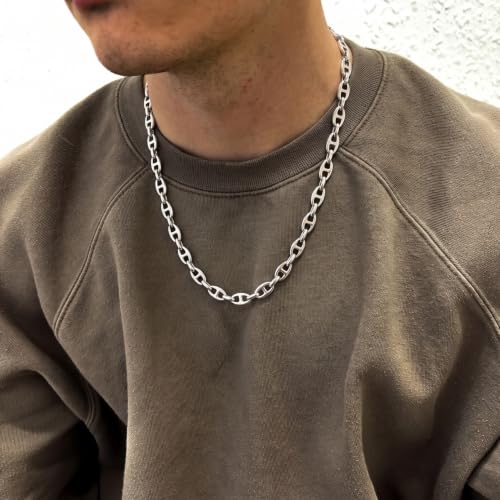 Image of THE MEN THING Chain for Men, Luxury Pure Titanium Steel Chain | Silver Stainless Steel Chain | Necklace Jewellery for Men & Boys