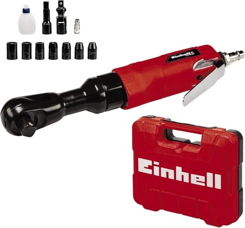 Einhell Atornillador de trinquete de aire comprimido TC-PR 68 (máx. 6.3 bar, 114 L/min, apropiado para fijar y soltar tornillos, incl. 7 llaves de tubo, maletín de transporte, sin aceite)
