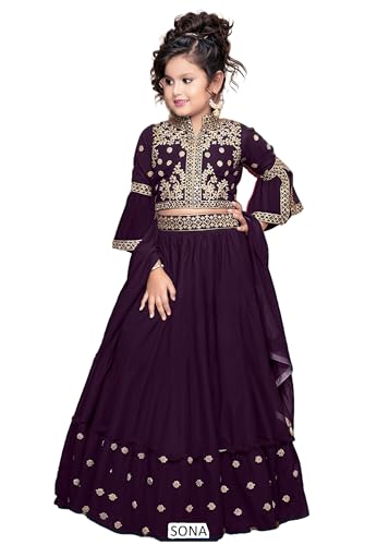 Vêtement indien enfant 13702 tissu georgette renard de cérémonie