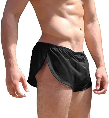 Mens Shorts Large Split Side Sexy Breathable Mesh