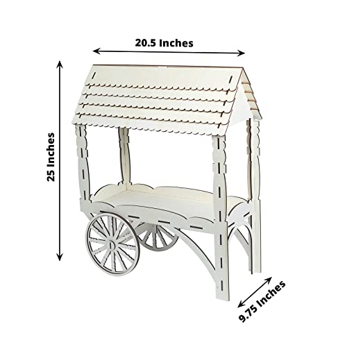 Efavormart 25" Mini Natural Wooden Tabletop Dessert Display Sweet Stall, Candy Cart Cupcake Stand #TOP2