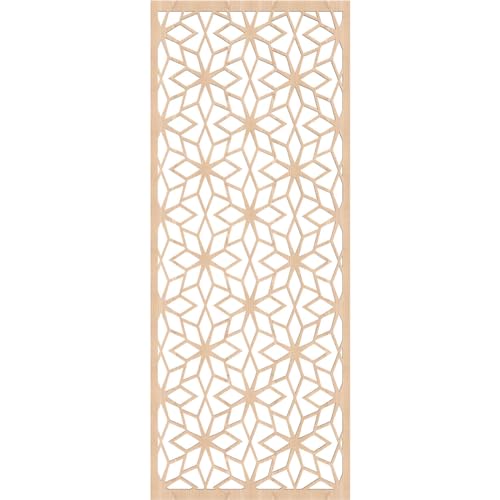 Image of Lake Decorative Pierced Fretwork Wood Wall Panels, 21 3 /8 inchW x 54 3 /8 inchH x 1 /4 inchT, Red Oak