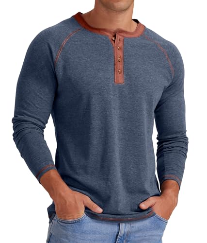 Image of Sailwind Mens Henley Long /Short Sleeve T-Shirt Cotton Casual Shirt