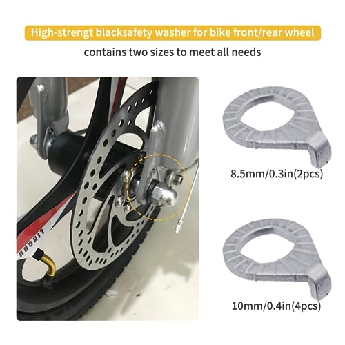 YINARONG Bicycle Hub Flanged Axle Nut and Safety Washer Kit, 3 Size for Front and Back Bike Wheel
