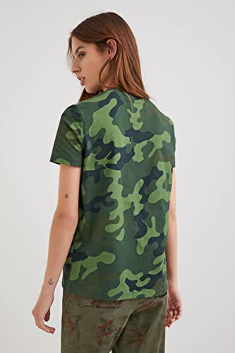 Desigual Womens Casual T Shirt, Green, Small Us #TOP1