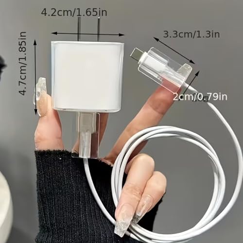 Image of Cable Protector with 3D Cute Pattern for iPhone Charger only 18W & 20W, Data Charging Cable Wire Saver Protective Cable Cover Full Protection Cable Sleeve (PINK-SHORT-BOW)