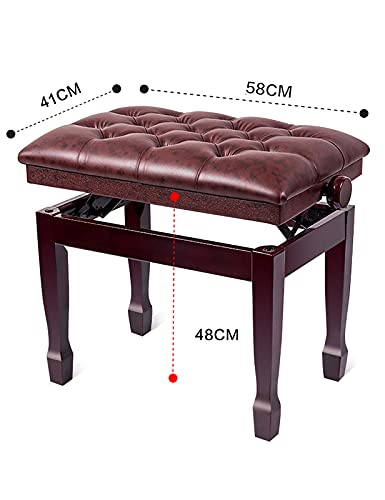 TEmkin Banc de Piano avec Compartiment de Rangement, Banc de Clavier en Cuir véritable, Tabouret de Piano, Hauteur réglable de 10 cm, 58 x 41 x 48-58 cm - Les Beatles, Paul McCartney, John Lennon, RIngo Starr, George Harrison TEmkin Banc de Piano avec Compartiment de Rangement, Banc de Clavier en Cuir véritable, Tabouret de Piano, Hauteur réglable de 10 cm, 58 x 41 x 48-58 cm – Image 8