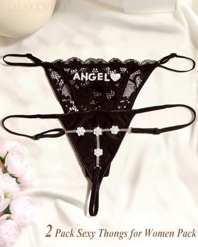 Image of Chain Thong Underwear for Women, Adjustable Rhinestone Panties | Adjustable waist strap, rhinestone chain design, G string underwear style, sparkly body jewelry for party clubwear outfits