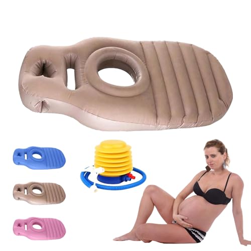 lylzb Tummynest - Pregnancy Mattress, Inflatable Pregnancy Pillow, Full Body Maternity Airbed with Hole, Adjustable Portable Pregnancy Pillows for Sleeping (Brown)