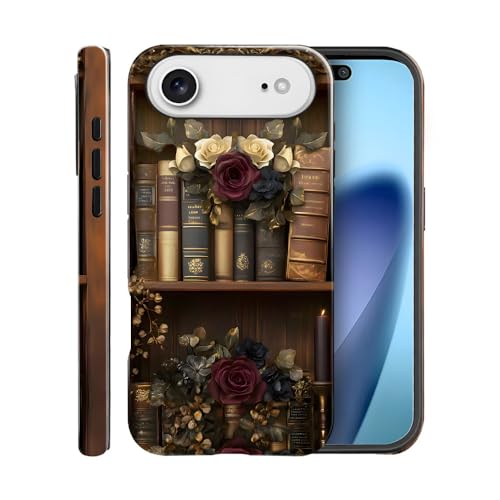 Coque P19JL Air rigide hybride vintage motif fleurs et livres