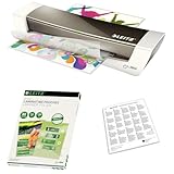 Leitz iLAM Set A4 Laminiergerät, Für 80 bis 125 mic Laminierfolien, 73680089 +Heißlaminierfolien A4 80 mic im 100er Pack, 33818 + Premium A3/A4-Reinigungsblätter für Laminiergeräte 5er-Pack, 72550000