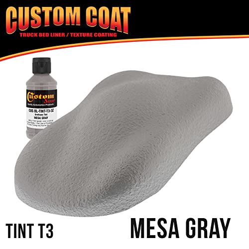 Custom Coat Mesa Gray 1 Gallon Urethane Spray-On Truck Bed Liner Kit with Spray Gun and Regulator - Easy Mixing, Shake, Shoot It - Durable Textured Protective Coating, Prevent Rust - Car, Auto
