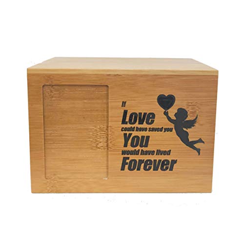 ODB 6.3x4.3x4.3 inches Small Pet Ashes Box, Cremation Urns for Ashes, Pet Memorial Keepsake Urns, Photo Box Pet Cremation Urn, Wood Keepsake Pet Urns for Dogs Ashes, Wooden Urn (Small) - Thumbnail 3