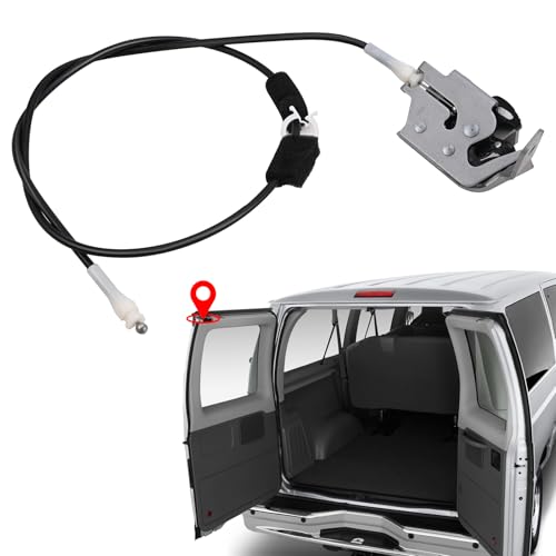 Yinlowa Rear Left Upper Latch with Cable for 1992-2009 Ford E150 E250 E350