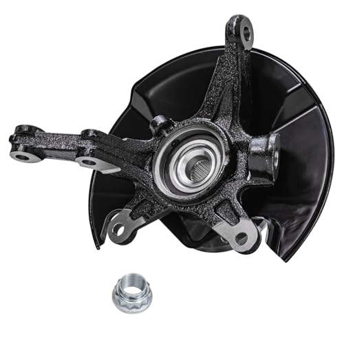 Image of Detroit Axle - 4pc Front End Control Arms Kit for 06-11 Honda Civic, 2 Steering Knuckles and Wheel Bearing Hubs 2 Lower Control Arms 2006 2007 2008 2009 2010 2011 Replacement