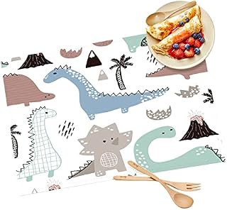 Olymajy Childrens Placemats, Kids Table Mat Light Waterproof And Stain-Resistant, Cute Cartoon Dinosaur Table Mat 13.8 × 9.8 in