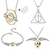PPX 4 Pezzi Collana Set Time Turner Doni della Morte Boccino d'oro Collana e bracciali per Fans Collezione di regali o decorazioni Magici Cosplay Costume con Scatola