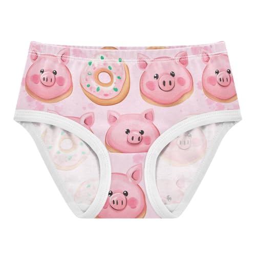 Wusikd Cute Pigs Head Girls' Underwear Cotton Donuts Girls Briefs Soft Toddler Underwear 2T