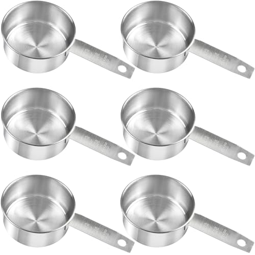 Set de 6 vasos medidores de acero inoxidable 125 ml miniatura 1