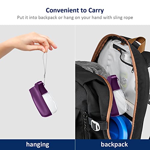 Image of WePet Foldable Portable Dog Water Bottle Puppy Water Dispenser with Drinking Feeder, 12 OZ, High-Temperature Resistant Leak Proof for Pets Outdoor Walking, Hiking, Travel, Food Grade Plastic BPA Free