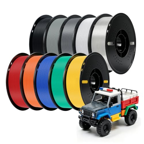 Image of Kingroon PLA Plus（PLA+） 3D Printer Filament, 10 Rolls, Dimensional Accuracy + /- 0.03 mm, 1kg Spool(2.2lbs), 1.75 mm，10KG Ten Colors Black White Grey Red Blue Green Yellow Orange Transparent Silver