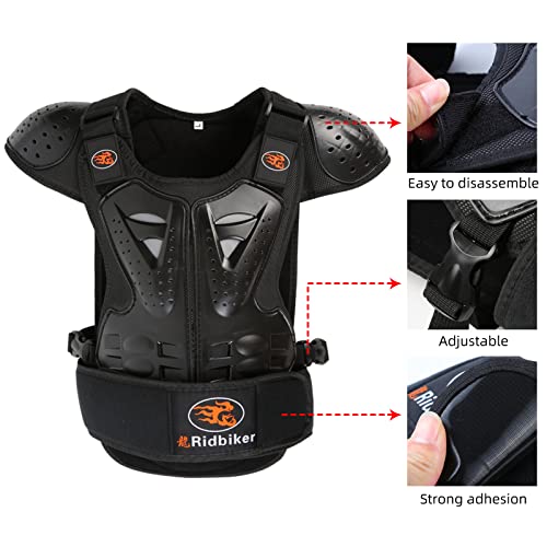 RIDBIKER Kids Motorcycle Armor Vest Dirt Bike Chest Spine Protector