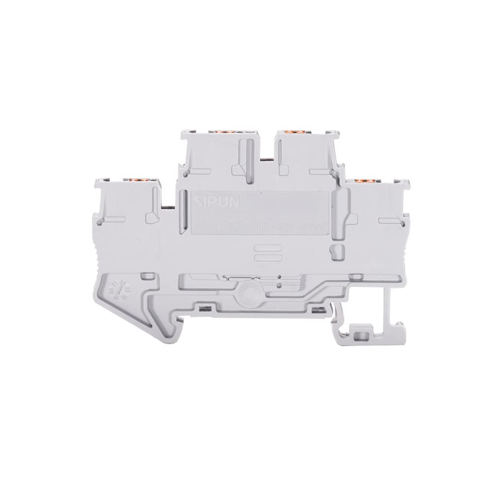 ST2-2.5/2-2 Bornier de rail DIN double couche à 2 niveaux Push in PT Type 30 pièces