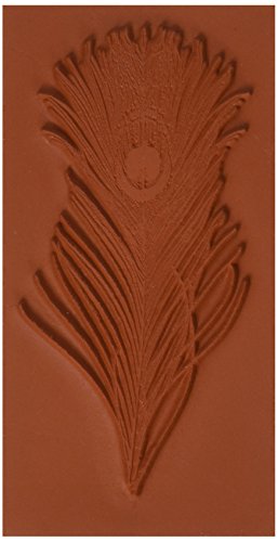 Deep Red Stamps Peacock Feather Rubber Cling Stamp 1.5 x 3.2 inches