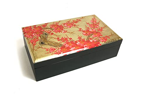 Art Saigon Boîte à Bijoux en Bois Laqué Peint poFleurs de Cerisierpo L20cm - Coffret De Rangement - Artisanat du Vietnam et Décoration Asiatique - Largeur...