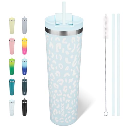 Image of BJPKPK 34oz Coffee Tumbler with Straw, Insulated Stainless Steel Cup