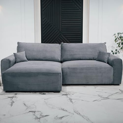 BUDWING Lauren 3 Seater Sofa Bed – Reversible Chaise Longue with ...