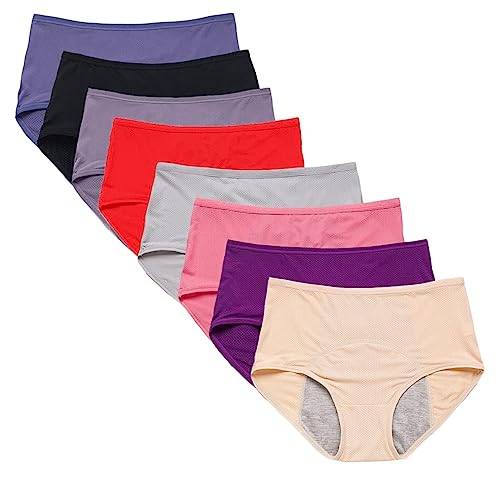 HMLSYZX Calzoncillos para Incontinencia Urinaria, Braguitas A Prueba de Fugas, Ropa Interior Reutilizable Lavable a Prueba de Fugas para Incontinencia Urinaria, Paquete de 8