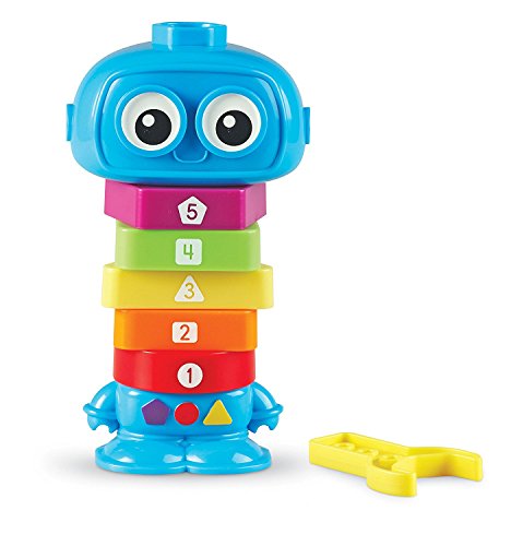 Learning Resources Count & Build TotBot, Fine Motor Toy, Blue, Ages 2+