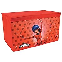 MIRACULOUS Fun House 713486 Ladybug Folding Toy Box 55.5 x 34.5 x 34 cm for Children Red