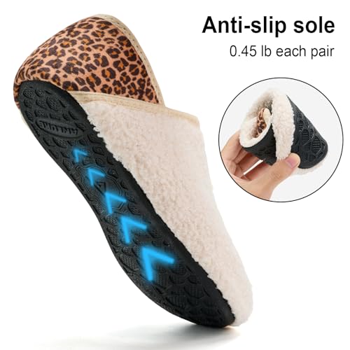 Image of ANLUKE Slipper for Women Men Slipper Socks Fuzzy House Shoes Rubber Sole Slip On Soft-Lightweight Non Slip Indoor /Outdoor